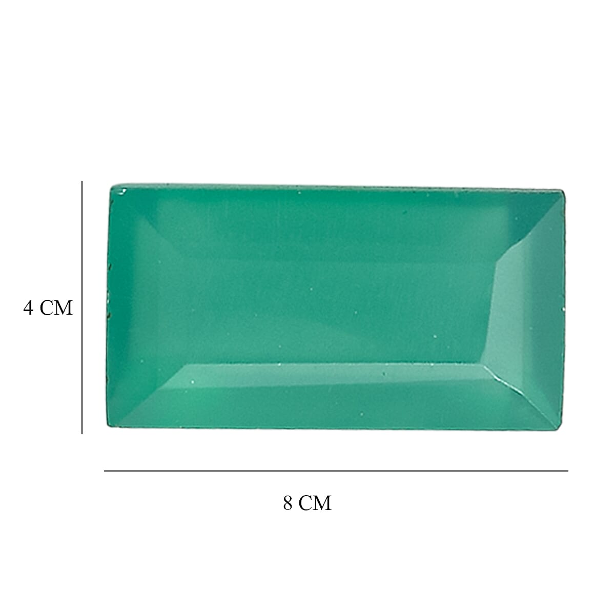 Set Of 4 Green Onyx Baguette 8X4 mm Gemstone, 3.62 Ct V32513987 4