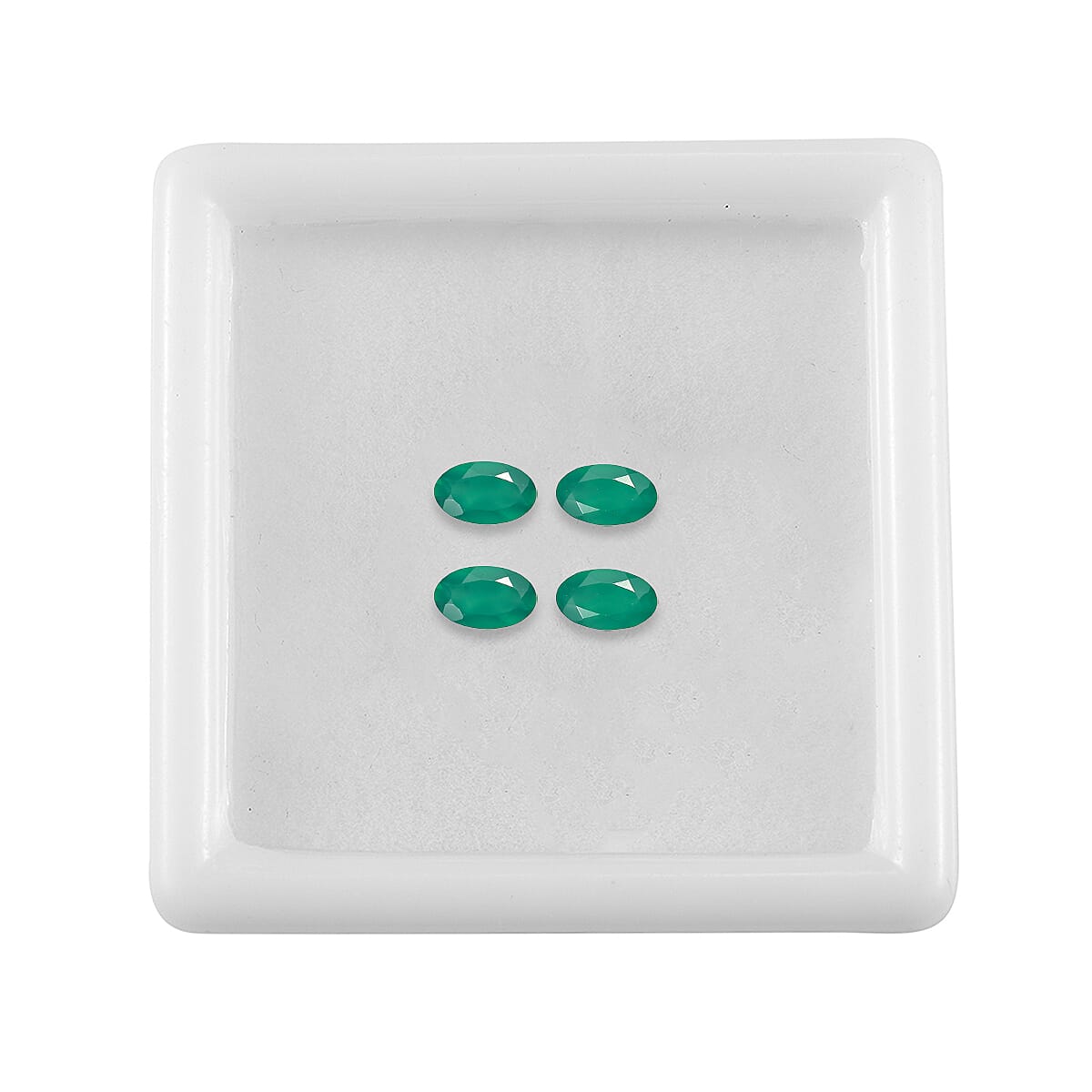 Set Of 4 Green Onyx Oval Cut Cut 5X3 mm Gemstone, 0.79 Ct 8499238 3