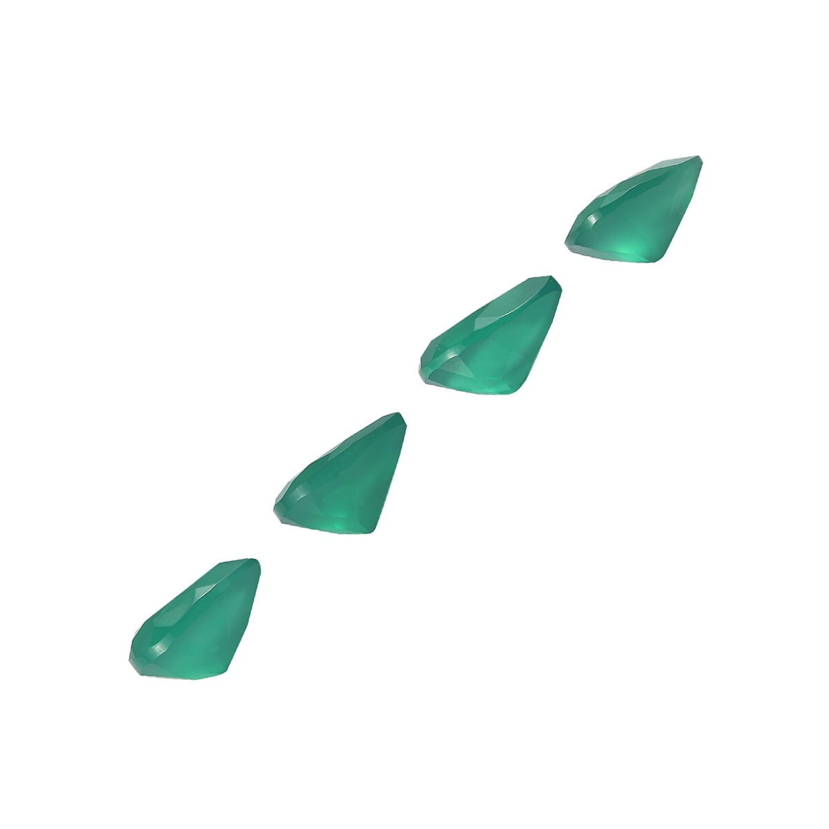 Set Of 4 Green Onyx Pear 9X7 mm Gemstone, 5.94 Ct 8499242 2