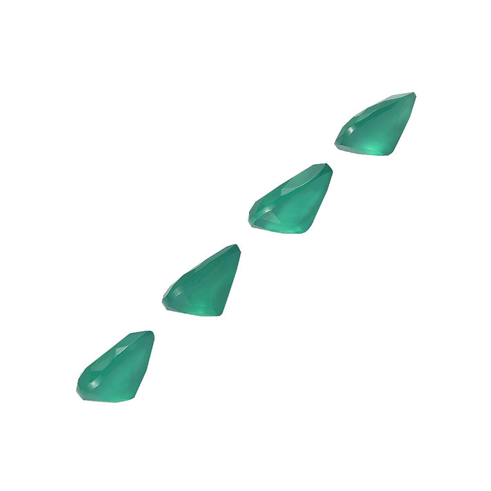Set Of 4 Green Onyx Pear 9X7 mm Gemstone, 5.94 Ct 8499242 2