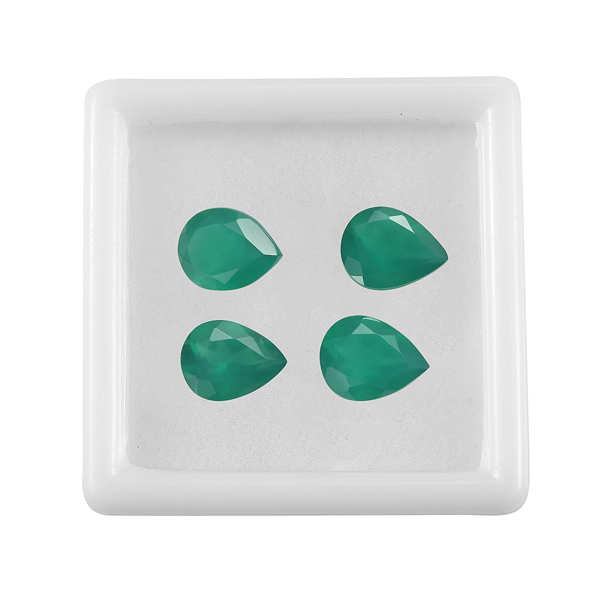 Set Of 4 Green Onyx Pear 9X7 mm Gemstone, 5.94 Ct 8499242 3