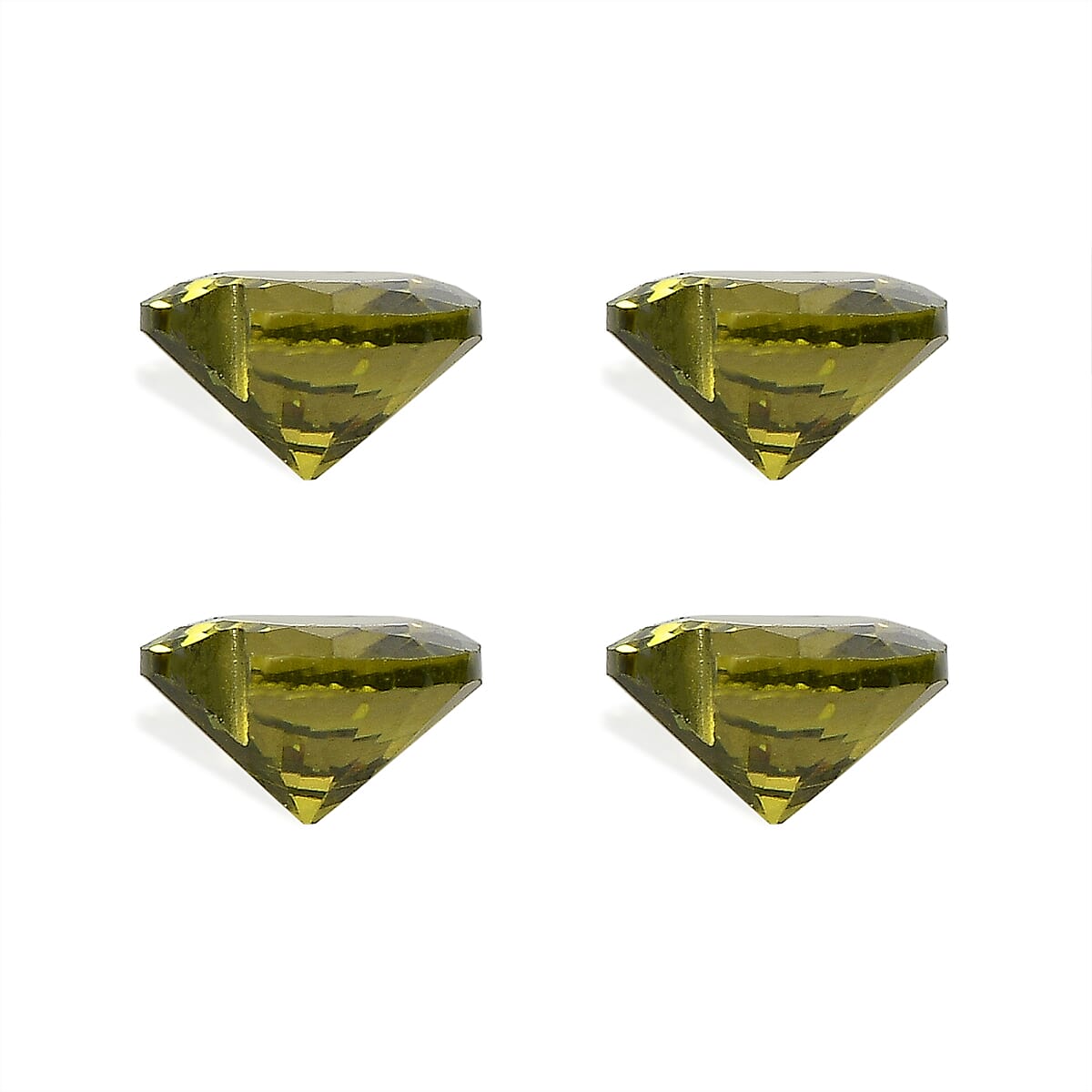 Set Of 4 Peridot Cubic Zirconia Heart 6 mm Gemstone, 5.31 Ct 8511507 3