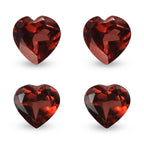Set Of 4 Red Garnet Heart 5 mm Gemstone, 2.15 Ct
