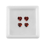 Set Of 4 Red Garnet Heart 5 mm Gemstone, 2.15 Ct