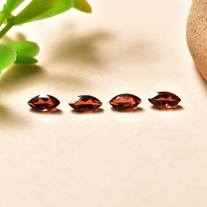 Set Of 4 Red Garnet Marquee 6X3 mm Gemstone, 1.24 Ct 8511549 2