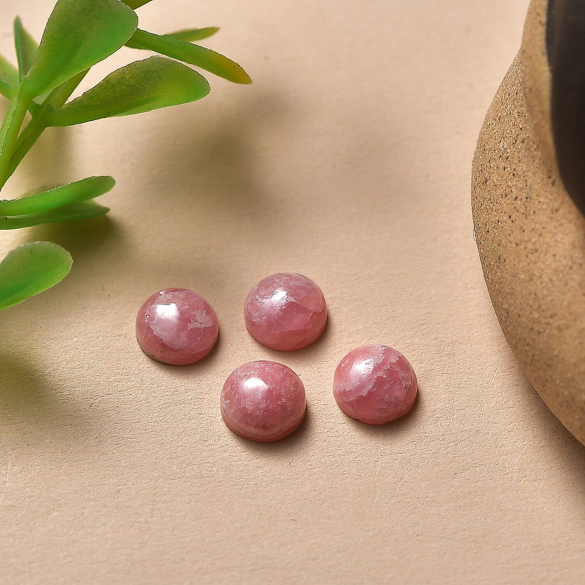 Set Of 4 Rhodochrosite Round 6 mm Gemstone, 4.59 Ct V32528007 2