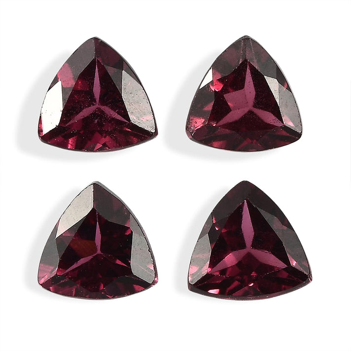 Set Of 4 Rhodolite Garnet Trillion 4.5 mm Gemstone, 1.64 Ct 8508173 1