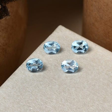 Set Of 4 Skyblue Topaz Oval Cut Cut 5X4 mm Gemstone, 1.7 Ct 8507050 2