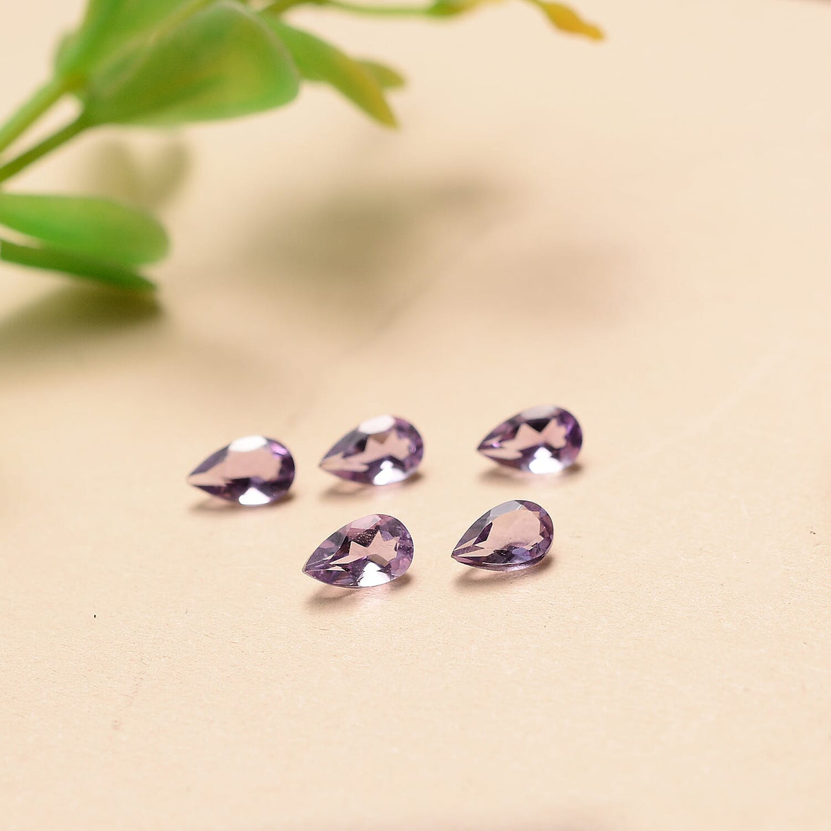 Set Of 5 Pink Amethyst Pear 5X3 mm Gemstone, 0.94 Ct V32520612 2