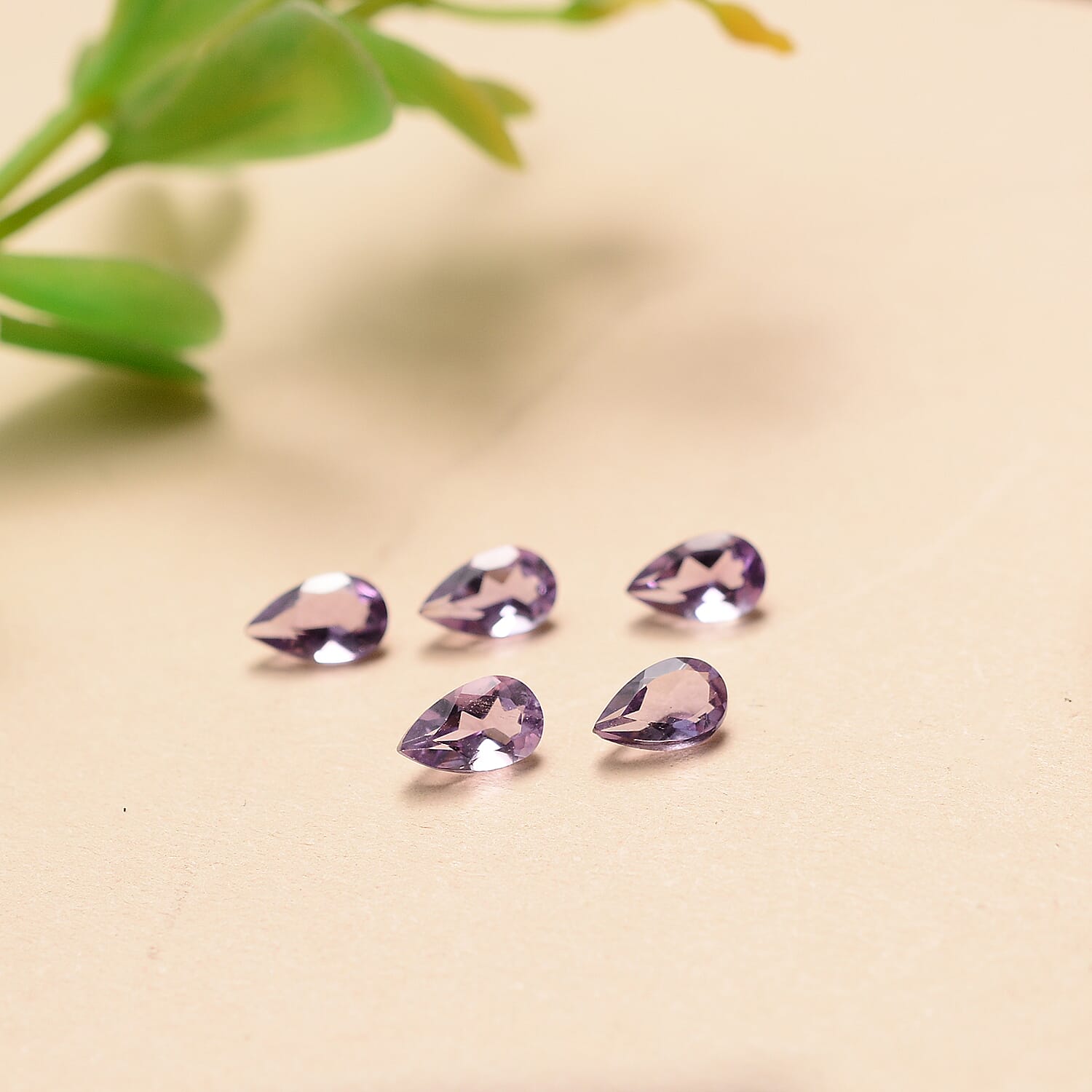 Set Of 5 Pink Amethyst Pear 5X3 mm Gemstone, 0.94 Ct V32520612 2