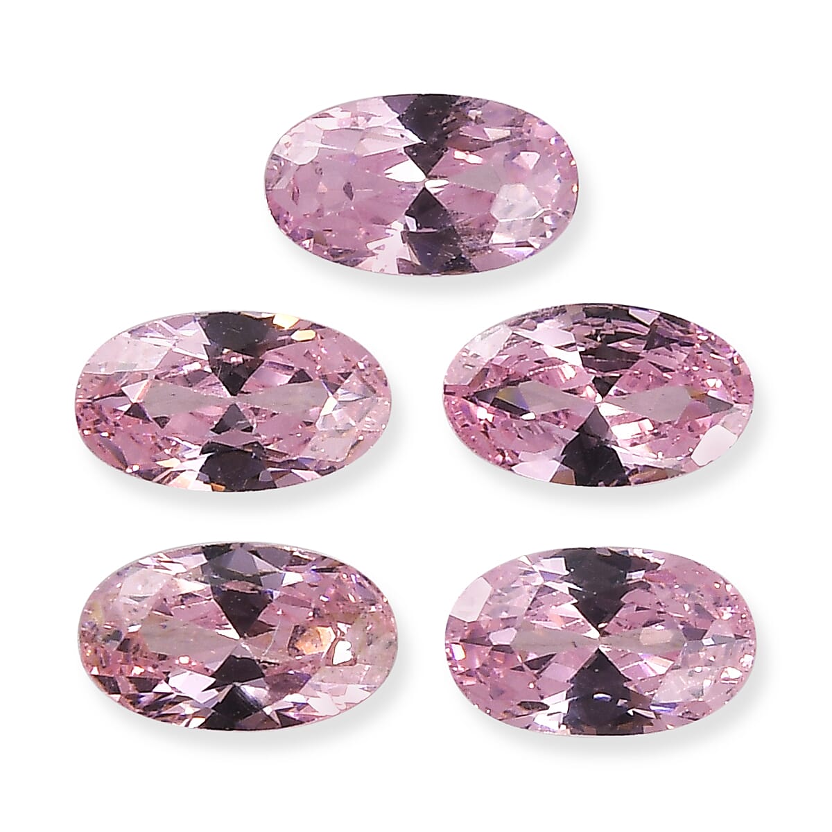 Set Of 5 Pink Cubic Zirconia Oval Cut 5X3 mm Gemstone, 1.63 Ct V32514613 0