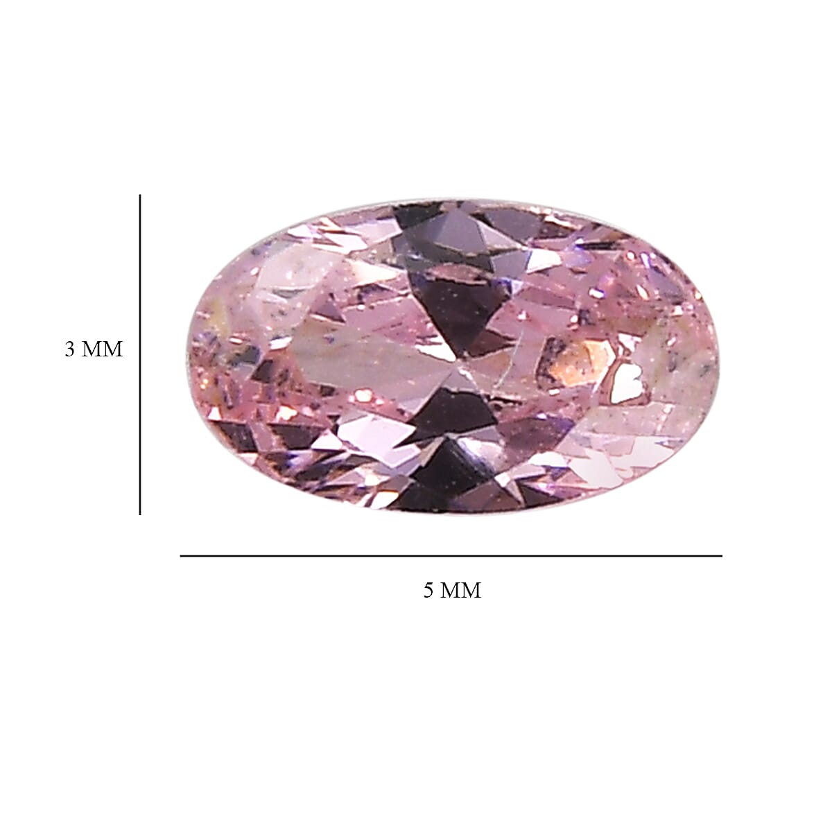 Set Of 5 Pink Cubic Zirconia Oval Cut 5X3 mm Gemstone, 1.63 Ct V32514613 5
