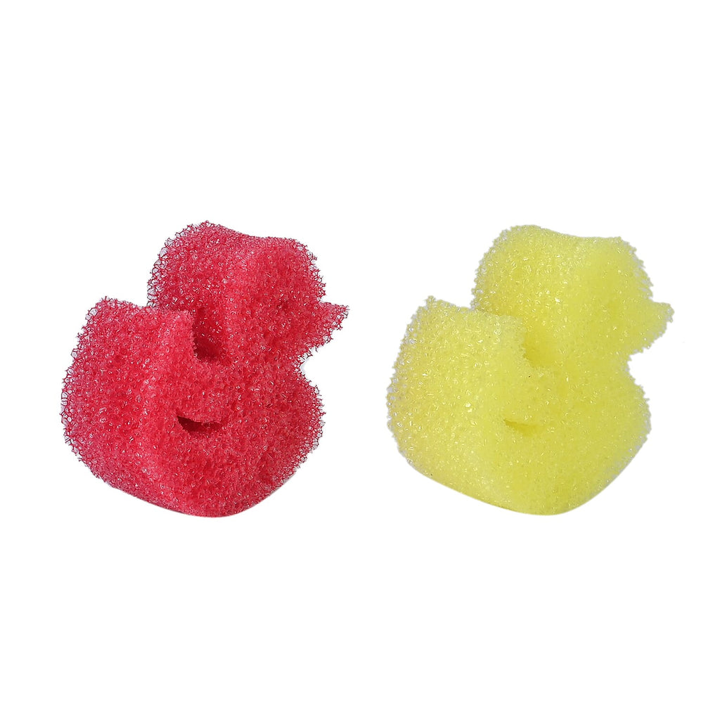 Set of 5 Duck Shaped Scrub Sponge - Red - Yellow