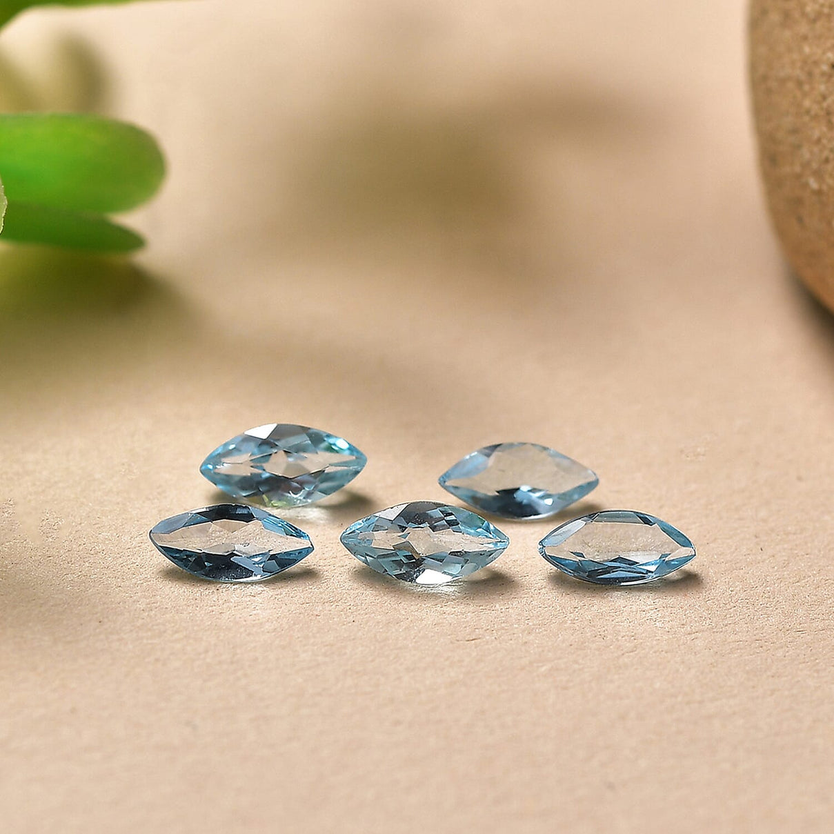 Set Of 5 Skyblue Topaz Marquee 5X2.5 mm Gemstone, 0.73 Ct 8511581 2