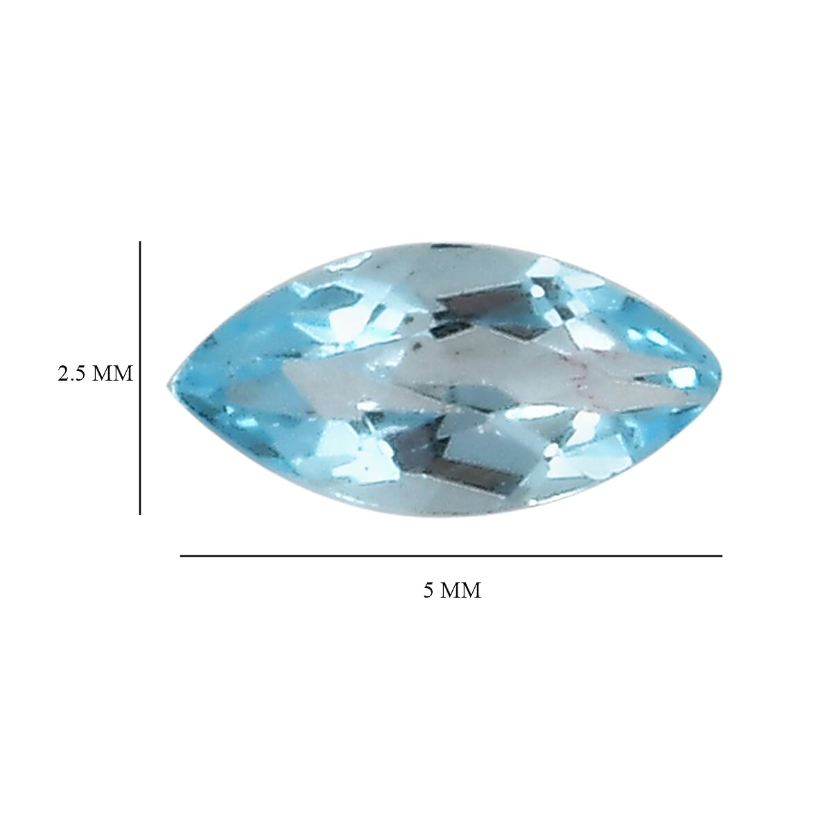 Set Of 5 Skyblue Topaz Marquee 5X2.5 mm Gemstone, 0.73 Ct 8511581 5