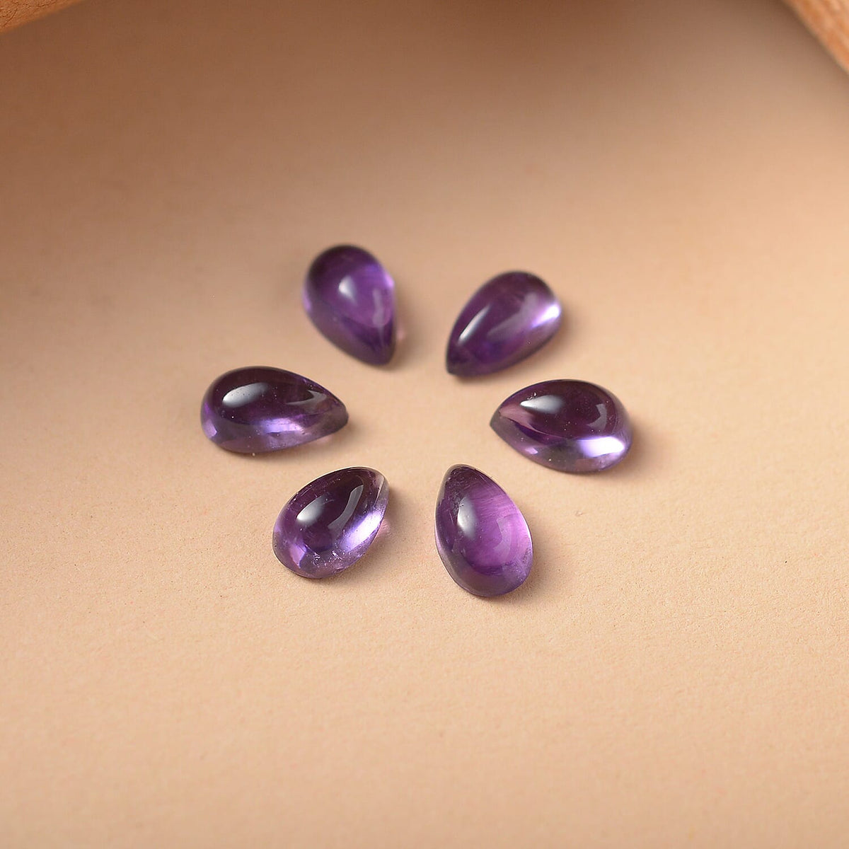 Set Of 6 African Amethyst Pear 5X3 mm Gemstone, 1.45 Ct V32514648 1