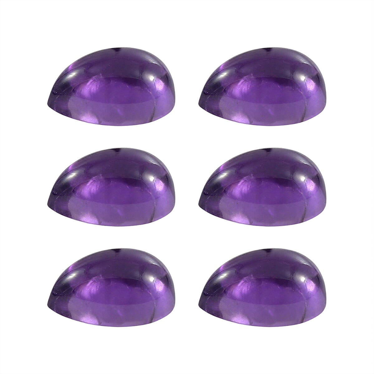 Set Of 6 African Amethyst Pear 5X3 mm Gemstone, 1.45 Ct V32514648 2