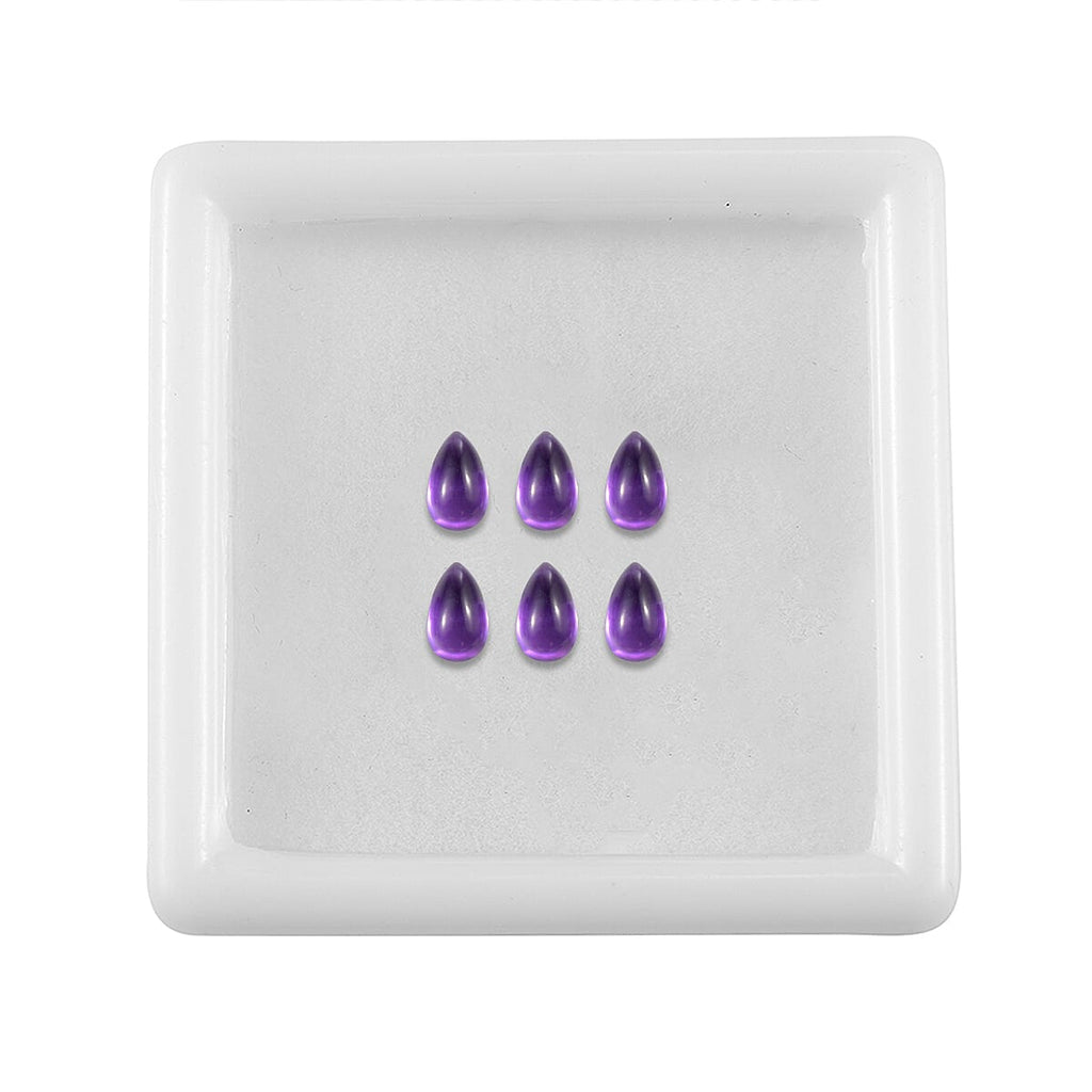 Set Of 6 African Amethyst Pear 5X3 mm Gemstone, 1.45 Ct