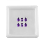 Set Of 6 African Amethyst Pear 5X3 mm Gemstone, 1.45 Ct