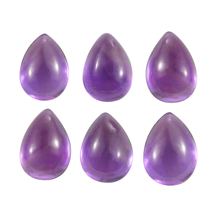 Set Of 6 African Amethyst Pear 7X5 mm Gemstone, 4.87 Ct 8503985 1