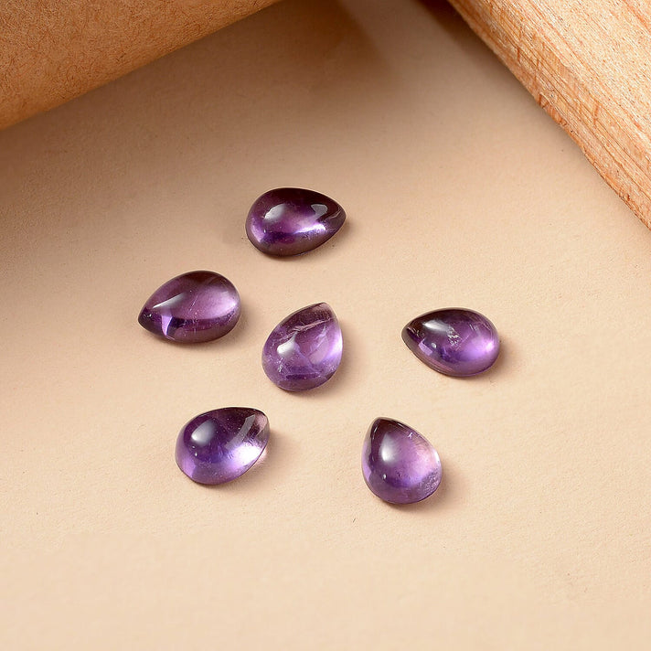Set Of 6 African Amethyst Pear 7X5 mm Gemstone, 4.87 Ct 8503985 2