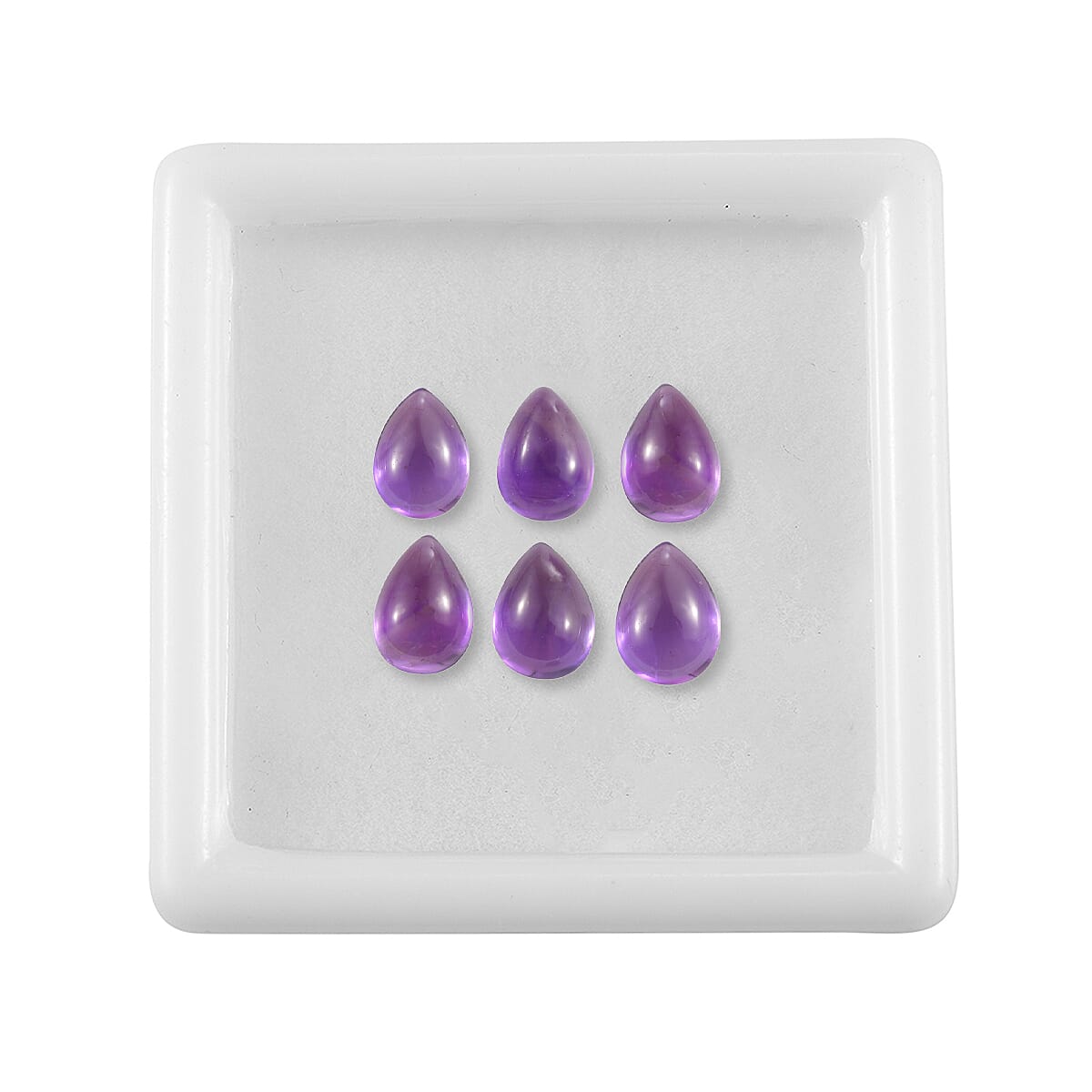 Set Of 6 African Amethyst Pear 7X5 mm Gemstone, 4.87 Ct V32514643 3