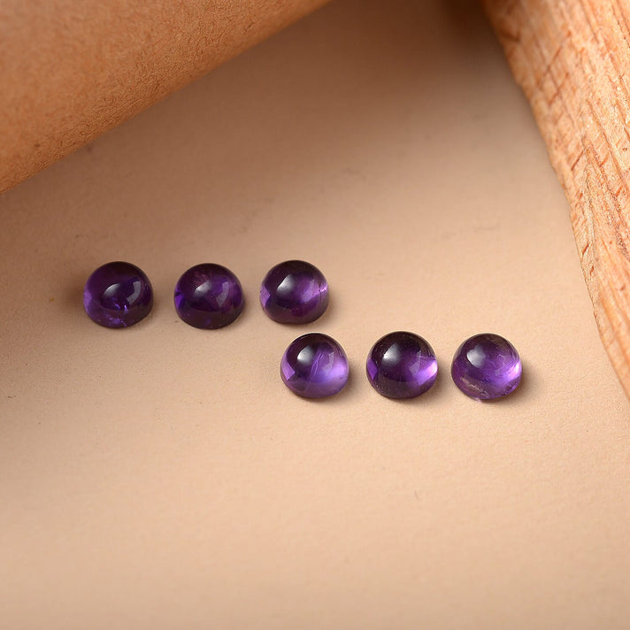 Set Of 6 African Amethyst Round 4.5 mm Gemstone, 2.54 Ct 8503987 2