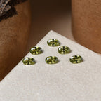 Set Of 6 Peridot Cubic Zirconia Oval Cut Cut 5X3 mm Gemstone, 2.03 Ct