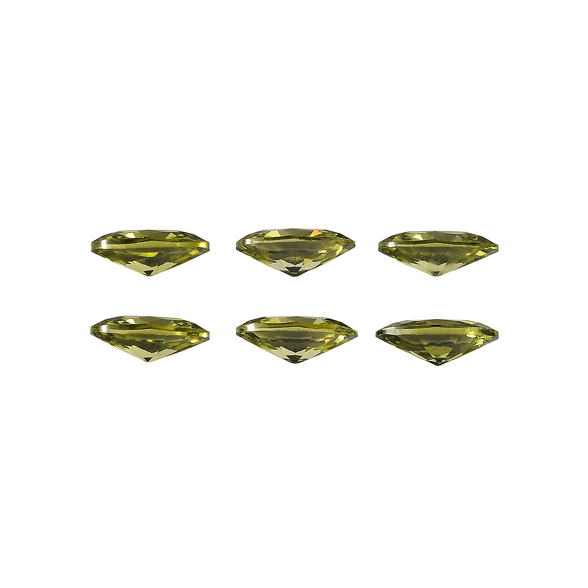 Set Of 6 Peridot Cubic Zirconia Oval Cut Cut 5X3 mm Gemstone, 2.03 Ct V32515214 2