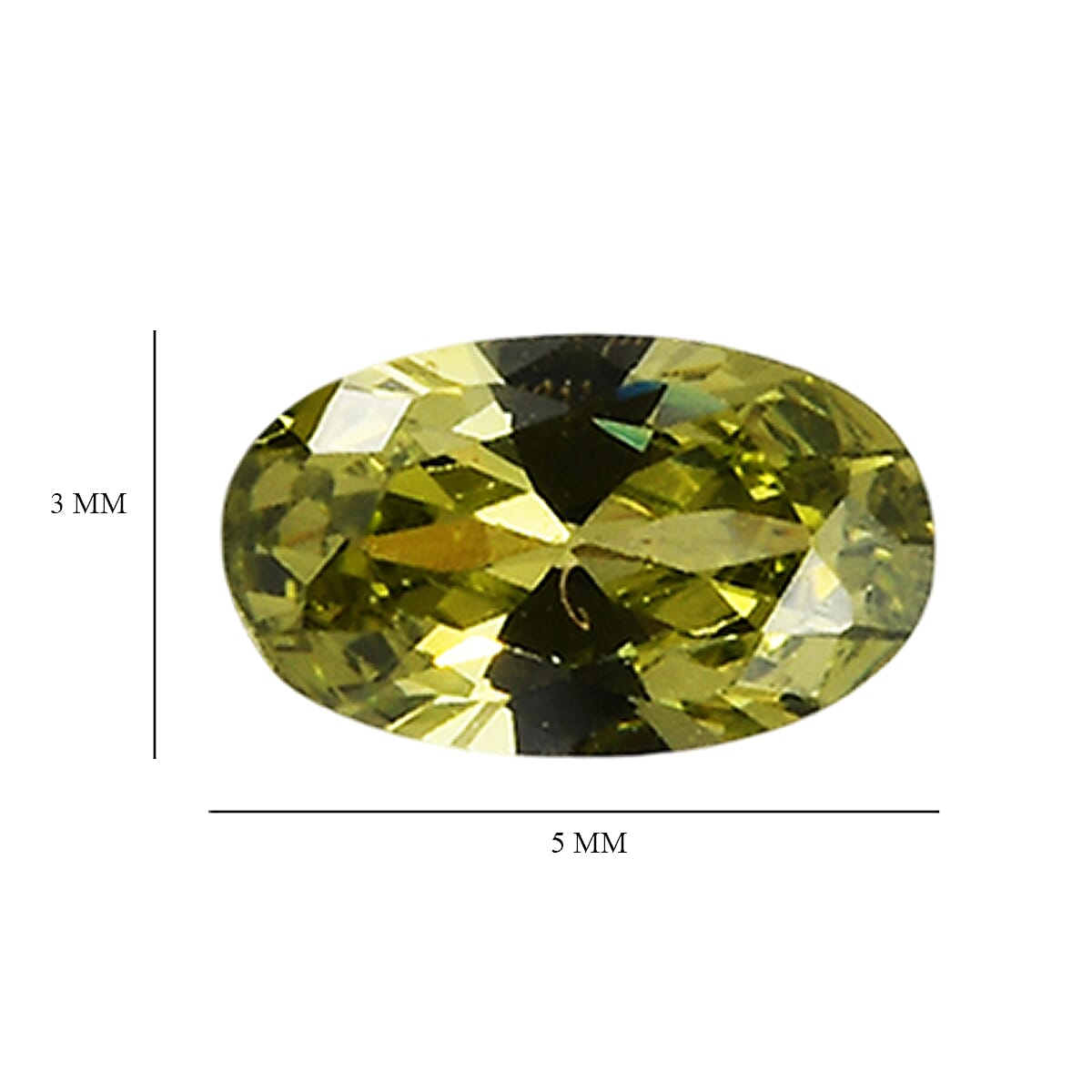 Set Of 6 Peridot Cubic Zirconia Oval Cut Cut 5X3 mm Gemstone, 2.03 Ct V32515214 4