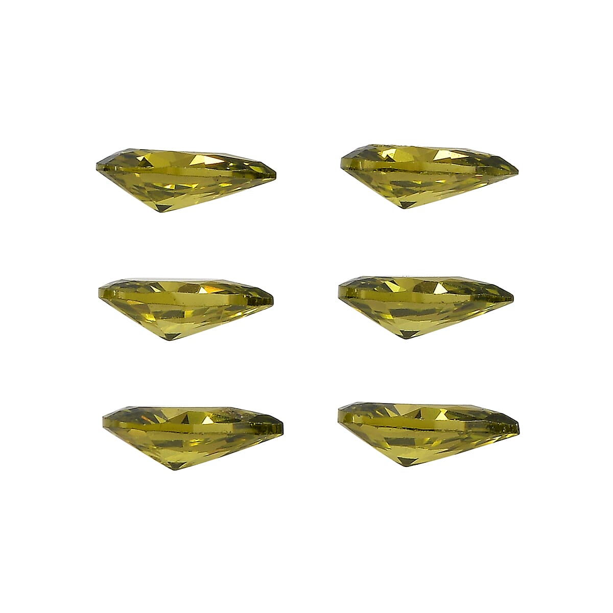 Set Of 6 Peridot Cubic Zirconia Pear 5X3 mm Gemstone, 1.85 Ct V32516088 1
