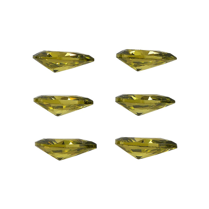 Set Of 6 Peridot Cubic Zirconia Pear 5X3 mm Gemstone, 1.85 Ct 8499280 2