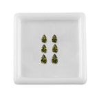 Set Of 6 Peridot Cubic Zirconia Pear 5X3 mm Gemstone, 1.85 Ct
