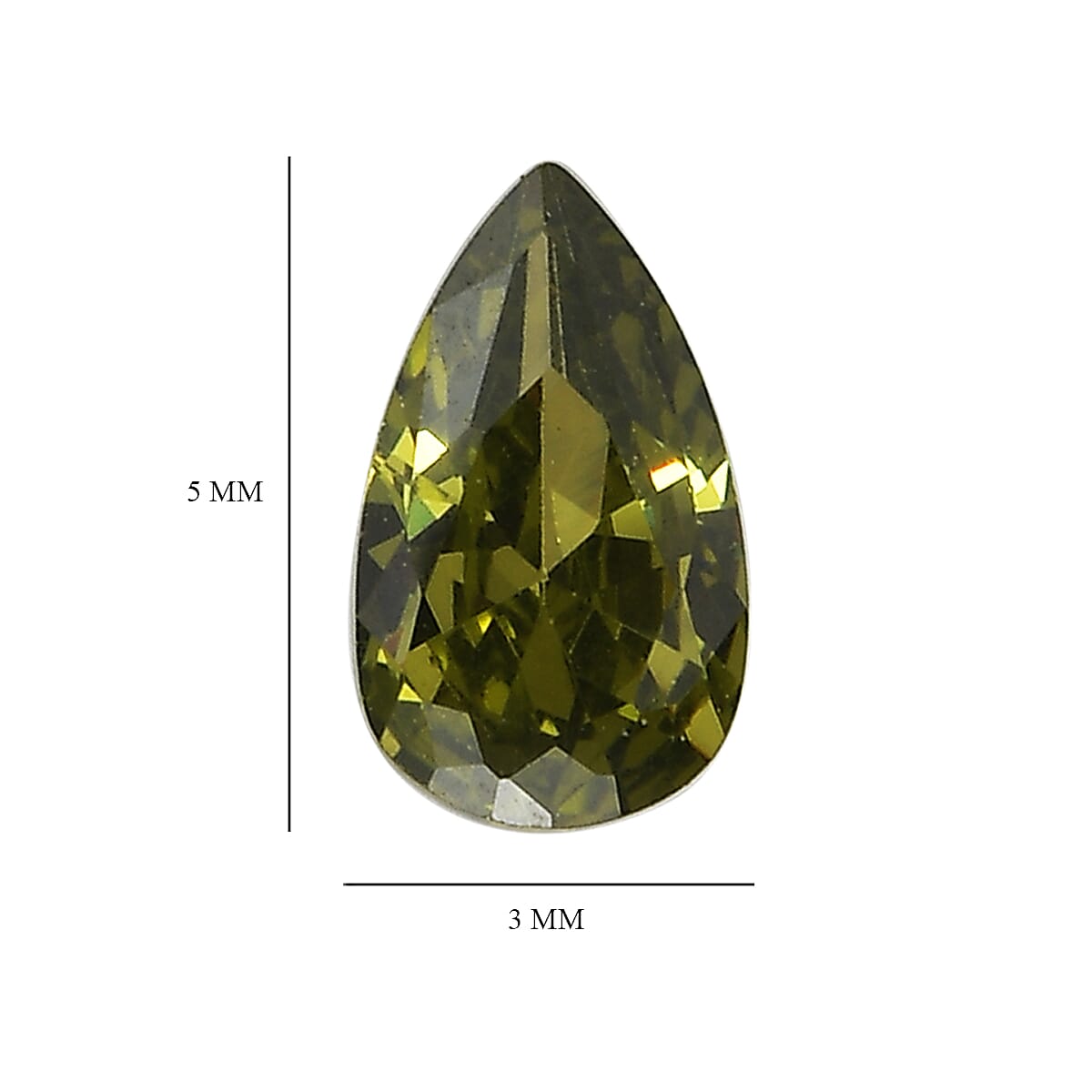 Set Of 6 Peridot Cubic Zirconia Pear 5X3 mm Gemstone, 1.85 Ct V32516088 3