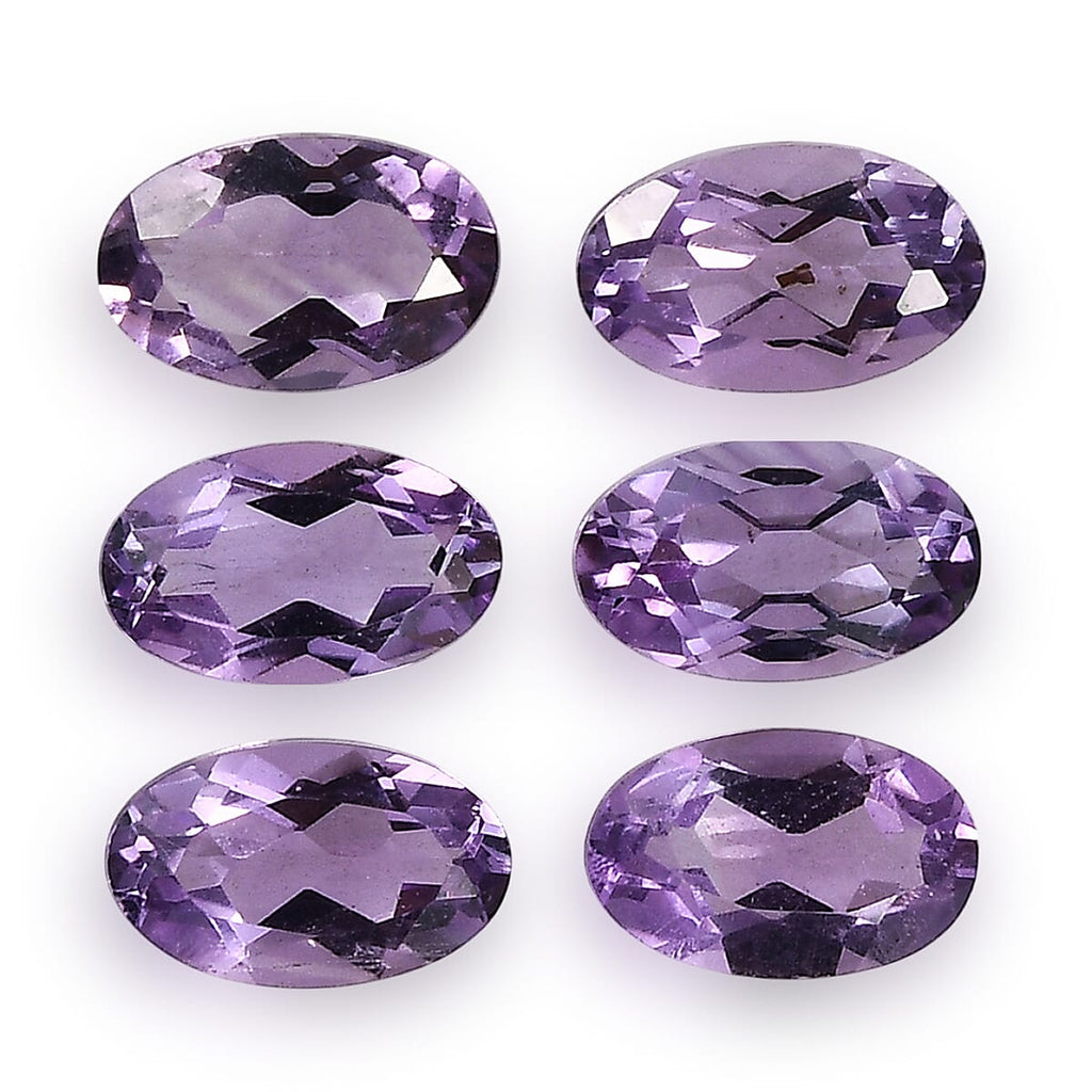 Set Of 6 Pink Amethyst Oval Cut Cut 5X3 mm Gemstone, 1.28 Ct