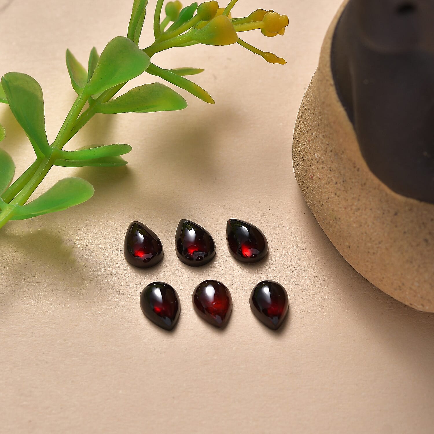 Set Of 6 Red Garnet Pear 7X5 mm Gemstone, 6.58 Ct V32515212 2