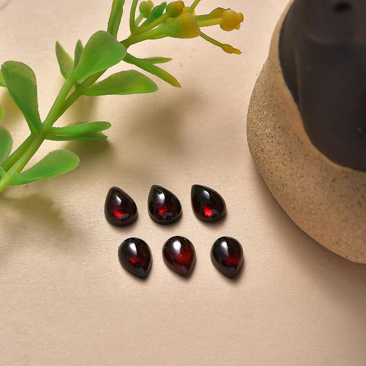 Set Of 6 Red Garnet Pear 7X5 mm Gemstone, 6.58 Ct 8511552 2