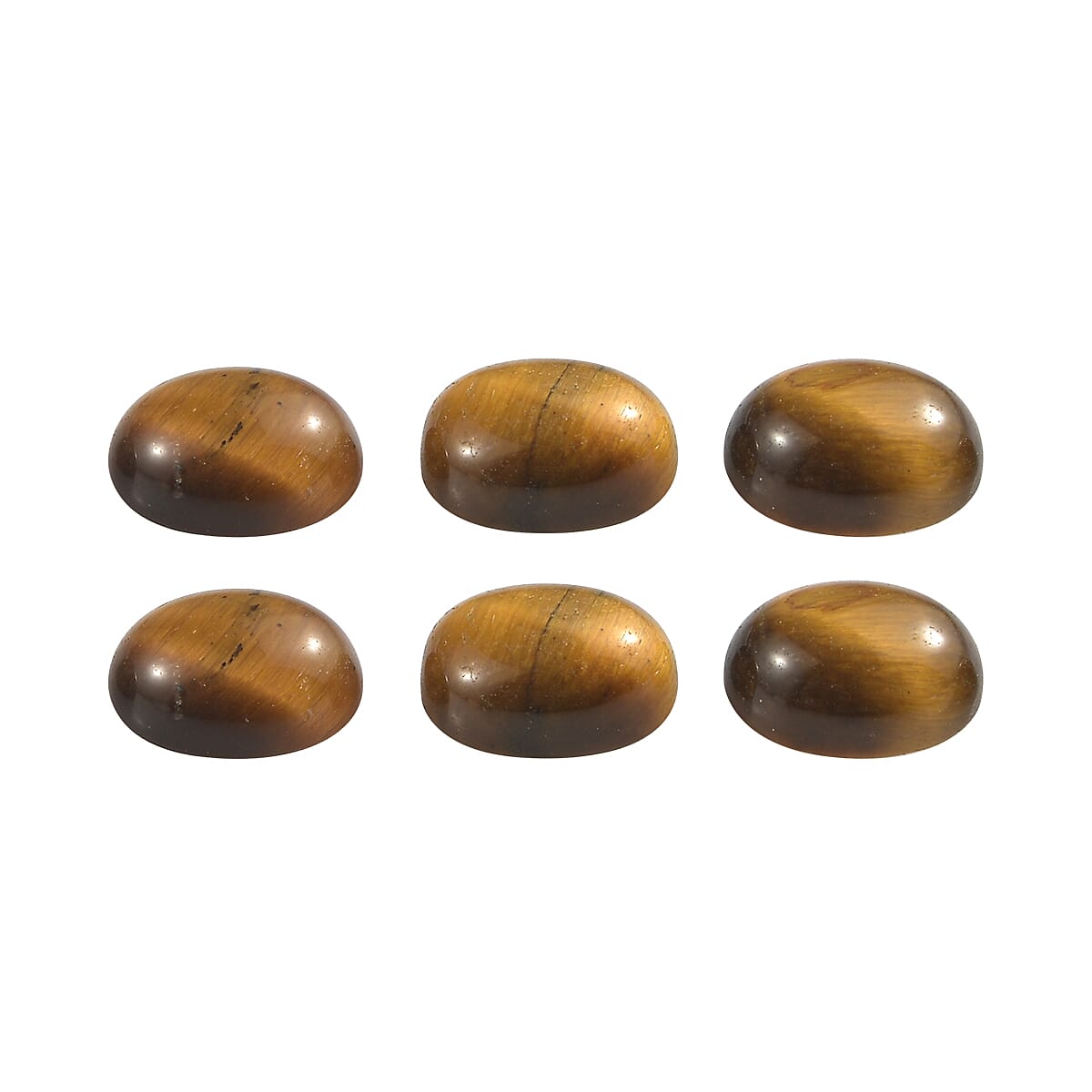 Set Of 6 Tigers Eye Oval Cut Cut 8X6 mm Gemstone, 8.11 Ct 8499464 1