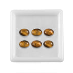 Set Of 6 Tigers Eye Oval Cut Cut 8X6 mm Gemstone, 8.11 Ct