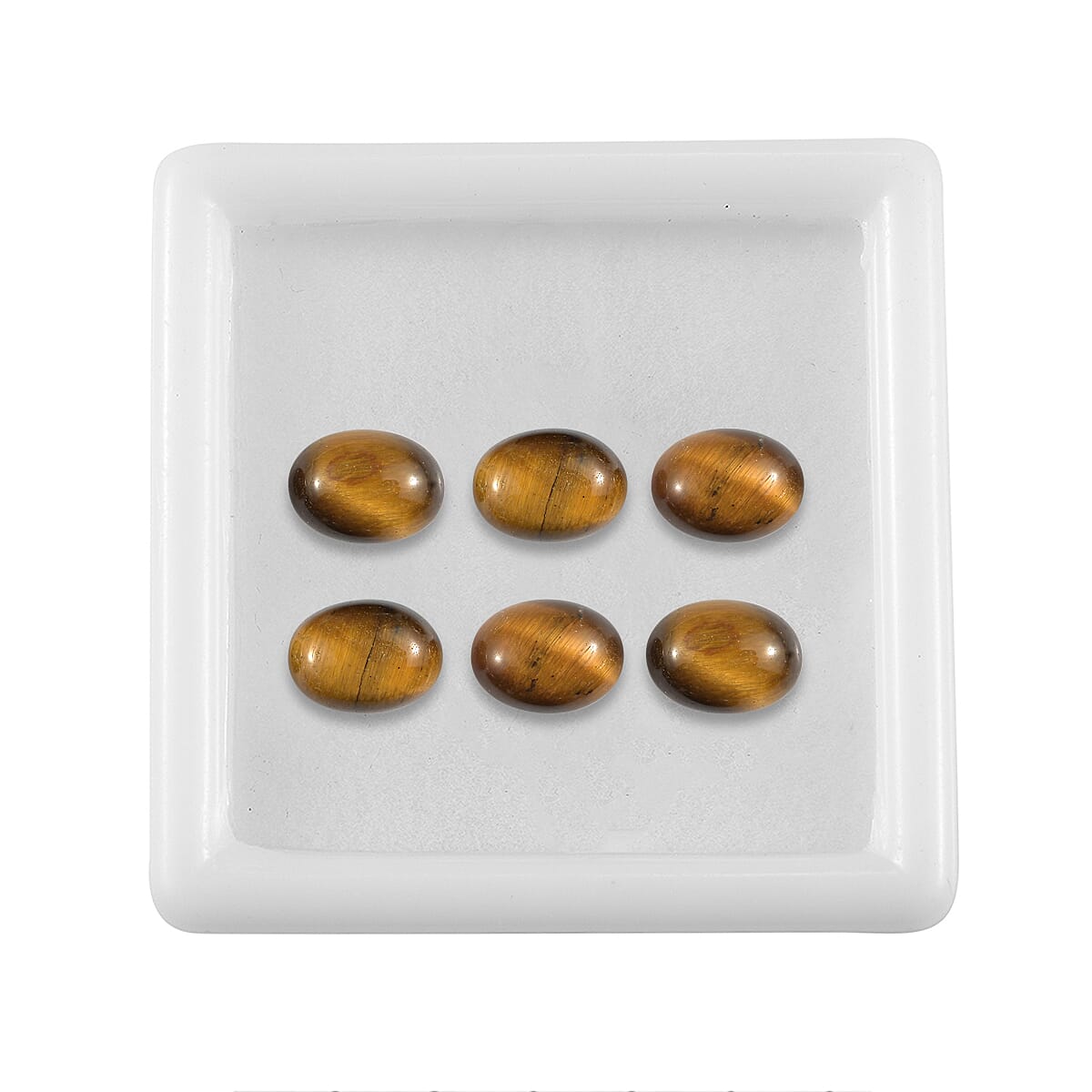 Set Of 6 Tigers Eye Oval Cut Cut 8X6 mm Gemstone, 8.11 Ct 8499464 2