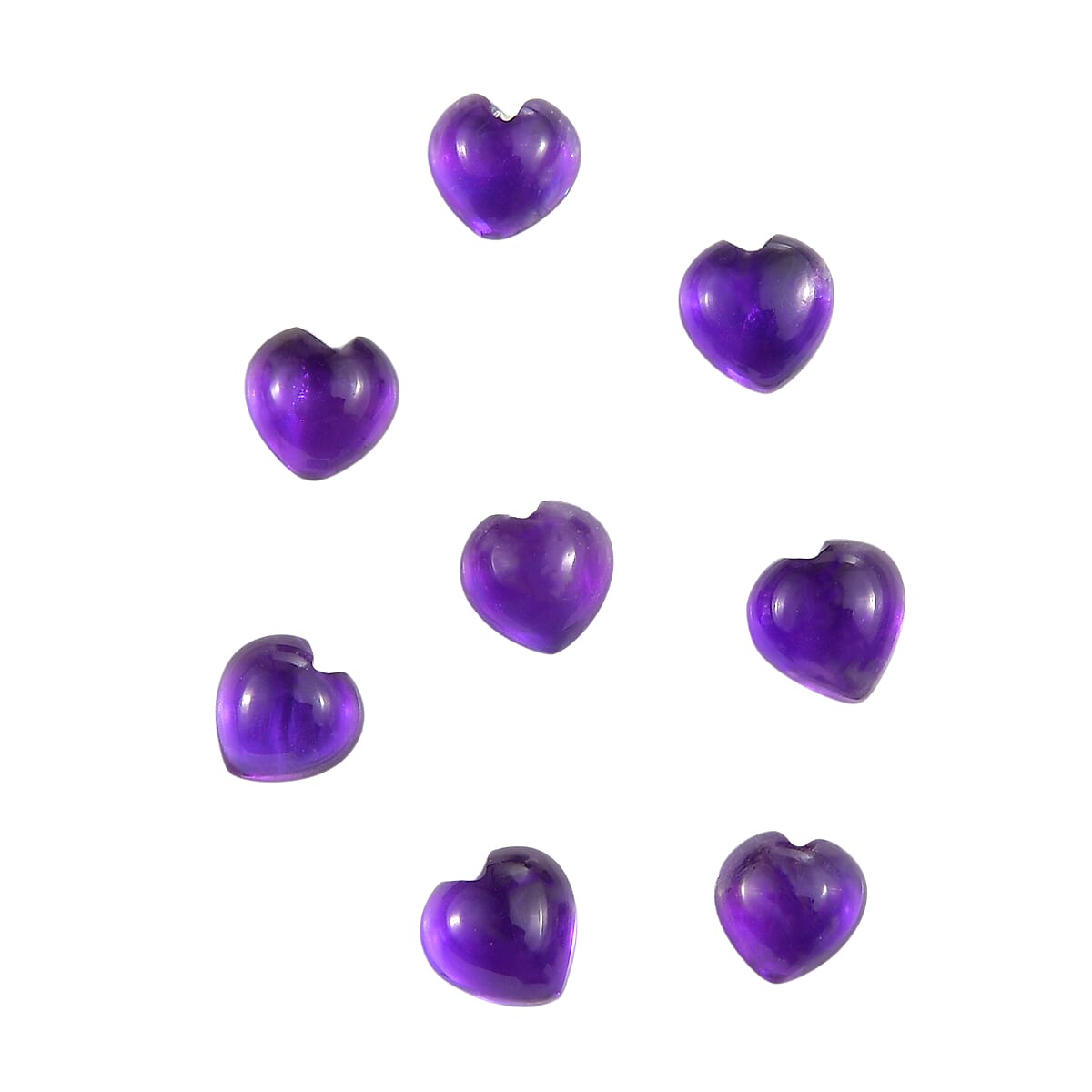 Set Of 8 African Amethyst Heart 4.5 mm Gemstone, 2.80 Ct 8503976 0