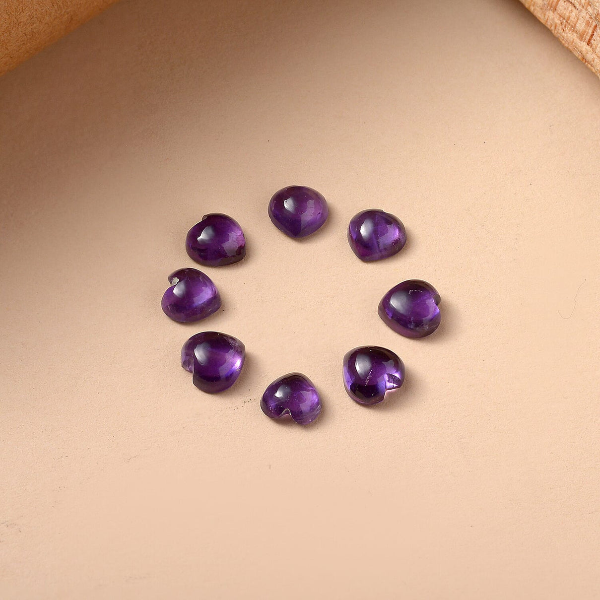 Set Of 8 African Amethyst Heart 4.5 mm Gemstone, 2.80 Ct 8503976 1
