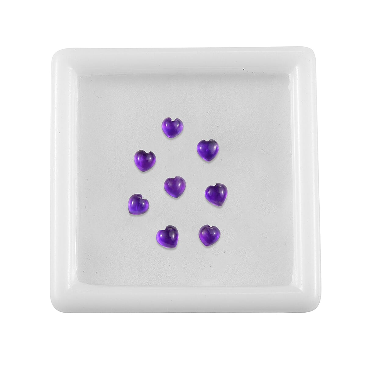 Set Of 8 African Amethyst Heart 4.5 mm Gemstone, 2.80 Ct 8503976 3