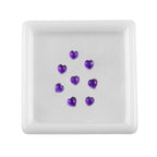 Set Of 8 African Amethyst Heart 4.5 mm Gemstone, 2.80 Ct