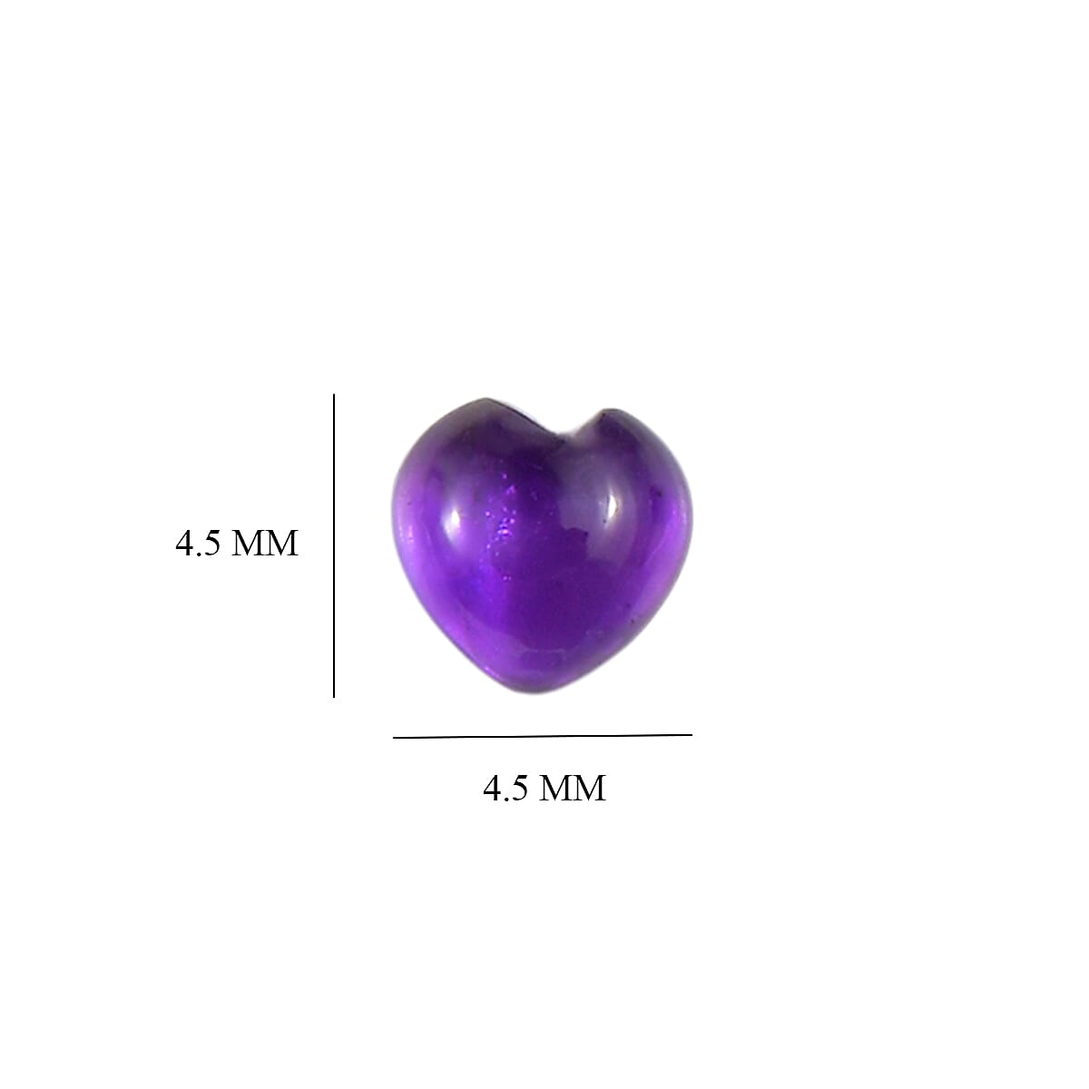Set Of 8 African Amethyst Heart 4.5 mm Gemstone, 2.80 Ct 8503976 4