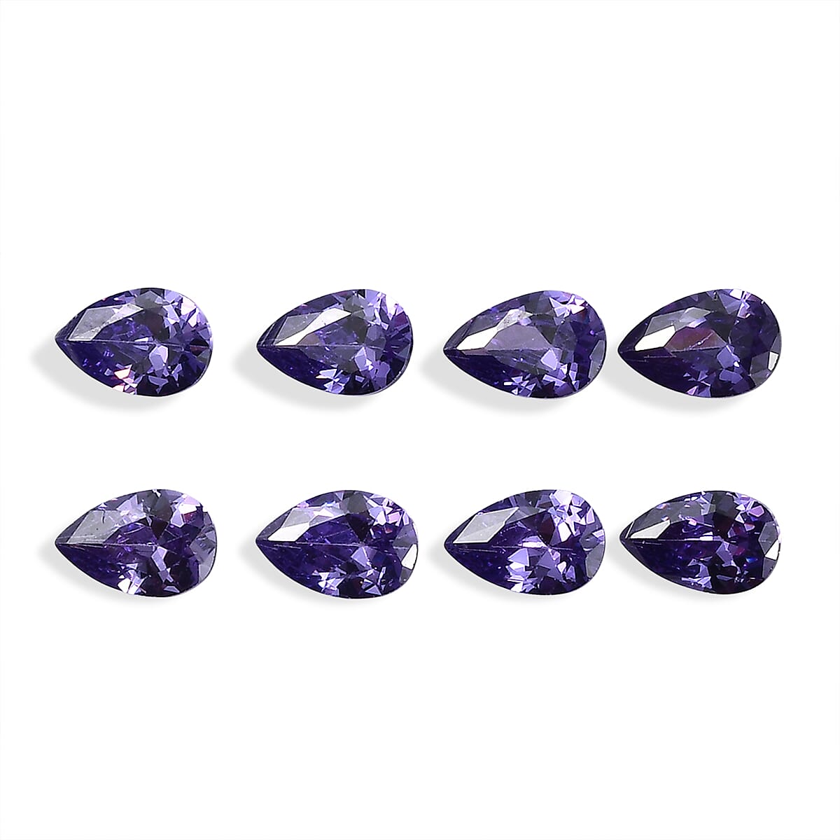 Set Of 8 Blue Cubic Zirconia Pear 6X4 mm Gemstone, 4.80 Ct V32515697 0
