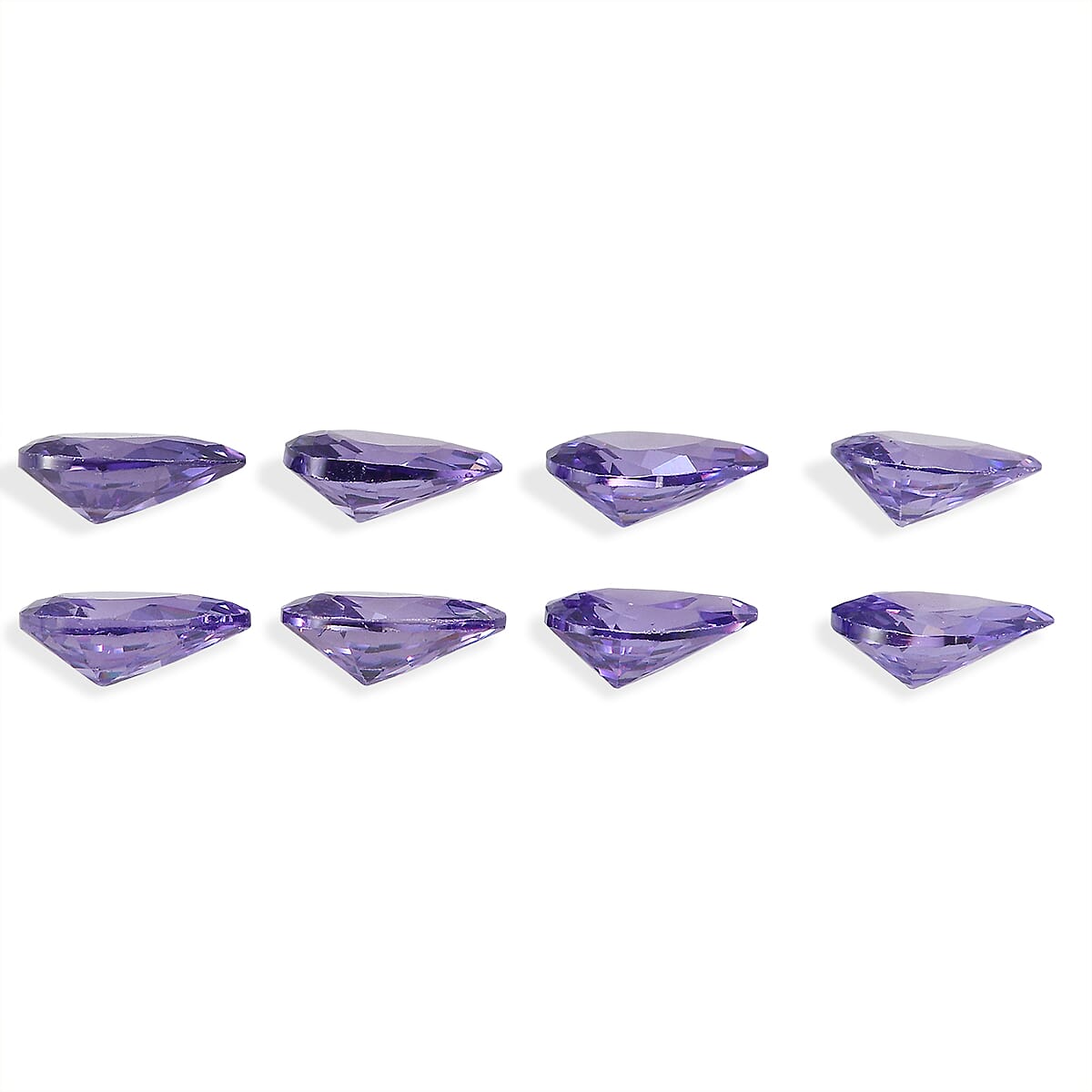 Set Of 8 Blue Cubic Zirconia Pear 6X4 mm Gemstone, 4.80 Ct V32515697 3