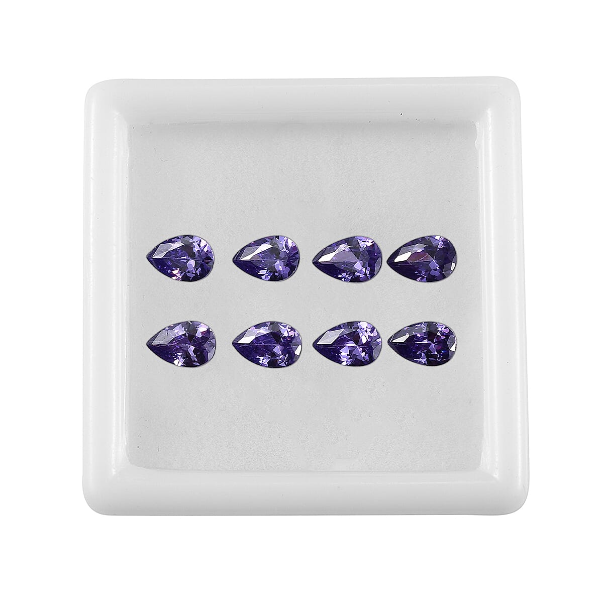 Set Of 8 Blue Cubic Zirconia Pear 6X4 mm Gemstone, 4.80 Ct V32515697 4
