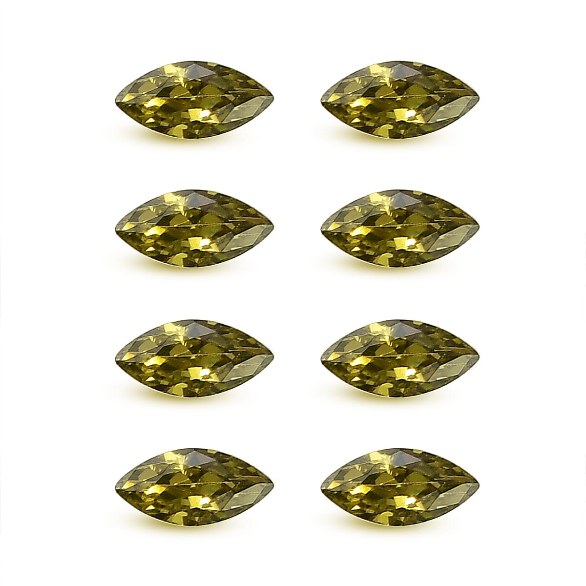 Set Of 8 Peridot Cubic Zirconia Marquee 5X2.5 mm Gemstone, 1.68 Ct 8511508 0