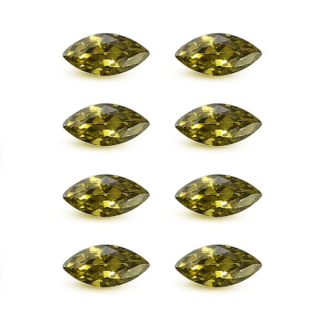 Set Of 8 Peridot Cubic Zirconia Marquee 5X2.5 mm Gemstone, 1.68 Ct 8511508 1